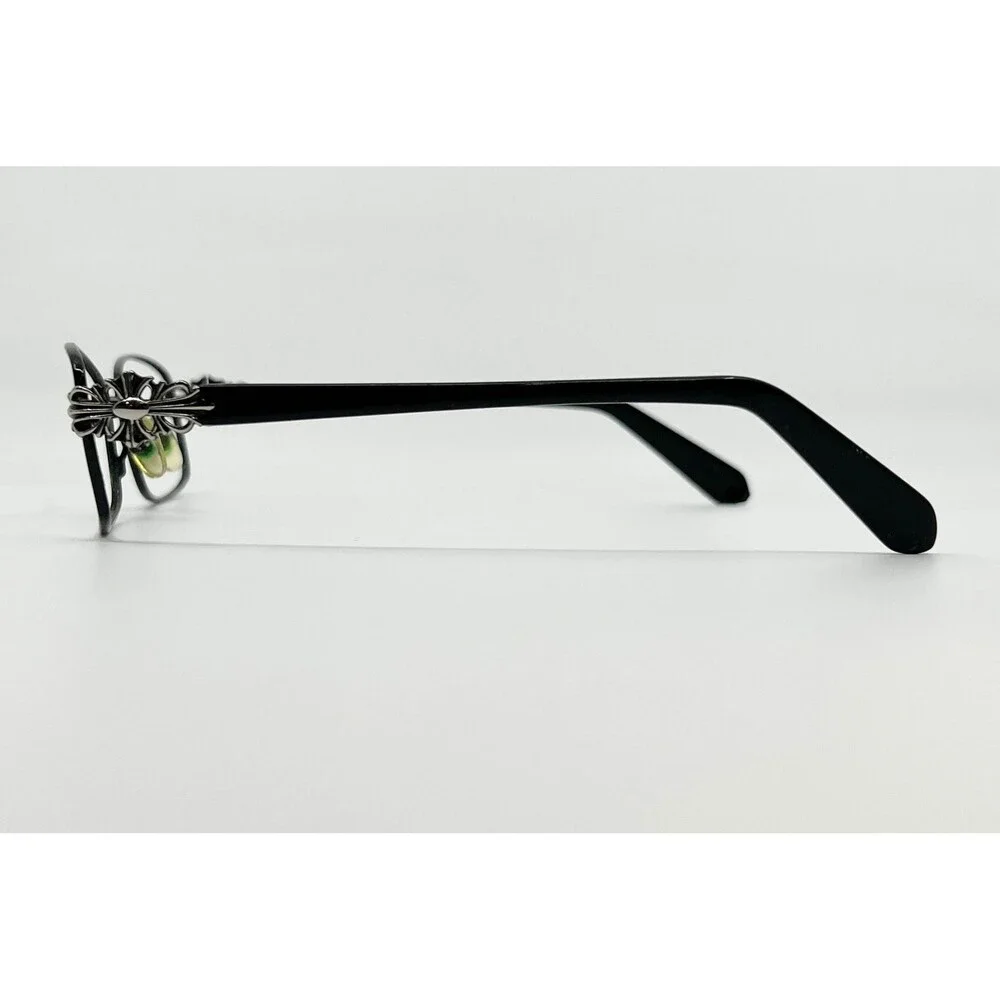 Kay Unger Eyeglasses Womens Black K179 BLK Metal Floral Hinge 52-17-140